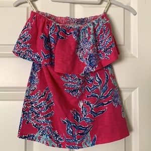 Lilly Pulitzer flirty off shoulder top XS